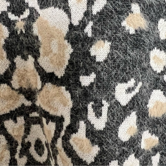 NEW Tribal Intarsia Cheetah Boho Soft High Neck Eye Lash Tunic Sweater Dress - Picture 7 of 13